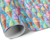 Summer Ice Creme Cone Collection Geschenkpapier (Rolleneckpunkt)