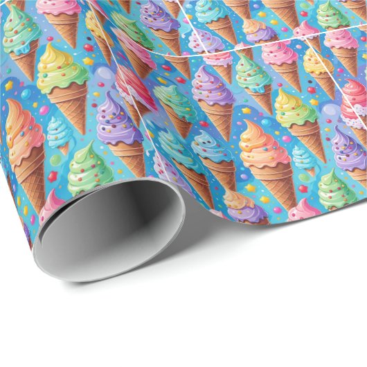 Summer Ice Creme Cone Collection Geschenkpapier (Rolleneckpunkt)