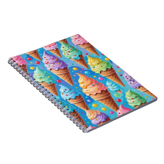 Summer Ice Creme Cone Collection Notizblock (Rechte Seite)