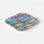 Summer Ice Creme Cone Collection Pappteller (Gewinkelt)