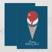 Summer Ice Creme Geburtstag Patrotic Juli (Vorne/Hinten)