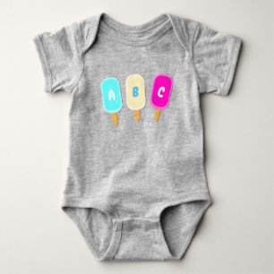 Summer Ice Creme Lollies Alphabet Baby Strampler