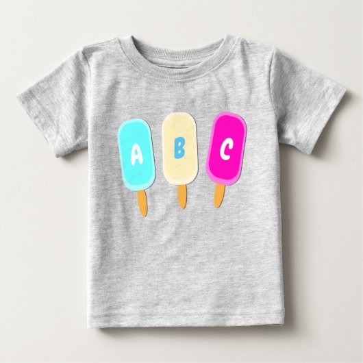 Summer Ice Creme Lollies Alphabet Baby T-shirt (Vorderseite)