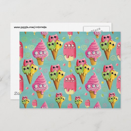 Summer Ice Creme Mix Postkarte (Vorne/Hinten)