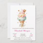 Summer Ice Creme Oh Baby Shooter Einladung (Vorderseite)