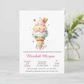 Summer Ice Creme Oh Baby Shooter Einladung (Stehend Vorderseite)