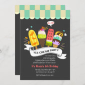 Summer Ice Creme Party Einladung (Vorne/Hinten)