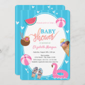 Summer Ice Creme Watermelon Pool Toys Kinderdusche Einladung (Vorne/Hinten)