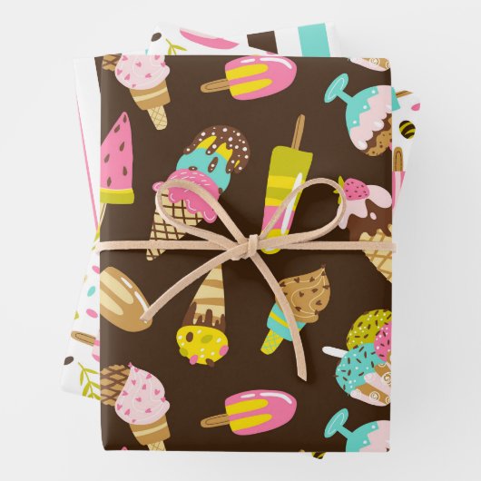Summer Ice Creme Wrapping Paper Set 3 Geschenkpapier Set (Beispiel)