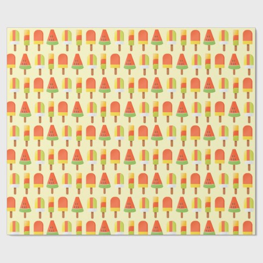 Summer Ice Lollies Pattern Geschenkpapier (Flach)
