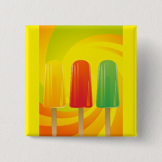 Summer Ice Pops Trio Bright Popsicles Button (Vorderseite)