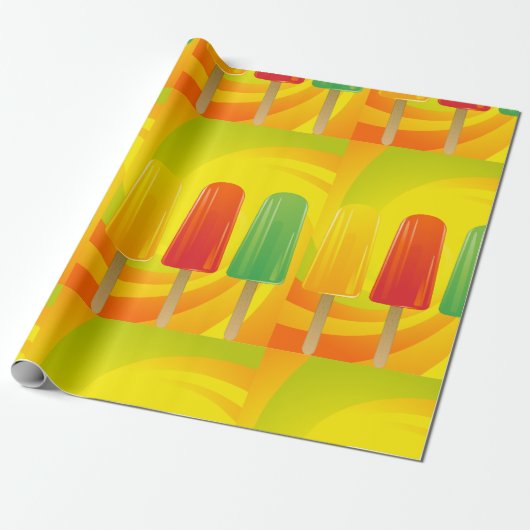 Summer Ice Pops Trio Bright Popsicles Geschenkpapier (Ungerollt)