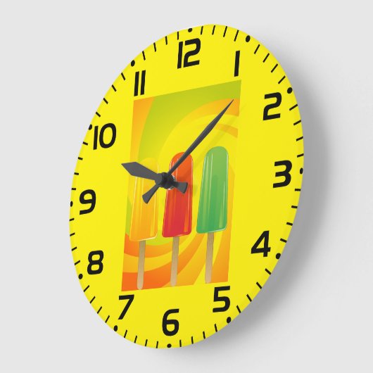 Summer Ice Pops Trio Bright Popsicles Große Wanduhr (Winkel)