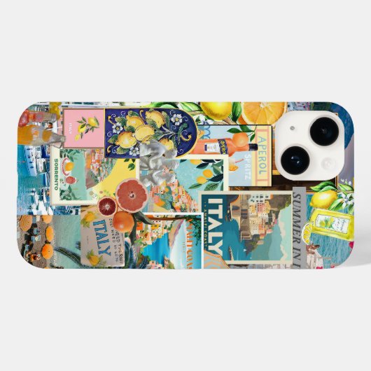 Summer In ITALY, Fruity European Summer Collage Case-Mate iPhone Hülle (Rückseite (Horizontal))