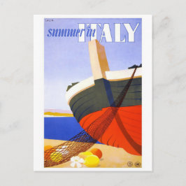 "Summer in Italy" Vintage Travel Poster Postkarte
