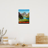 Summer in Switzerland mountains, vintage travel Poster (Küche)