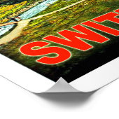 Summer in Switzerland mountains, vintage travel Poster (Ecke)