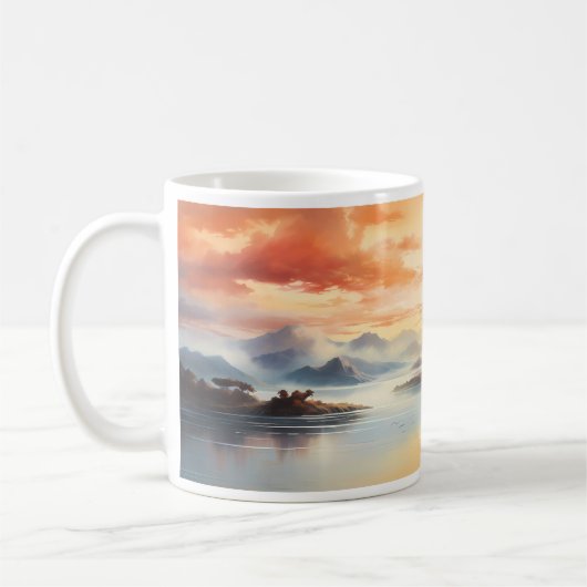 Summer Ink Painting Style Kaffeetasse (Links)
