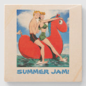 Summer Jam Beach Fun! Marble Stone Untersetzer (Vorderseite)