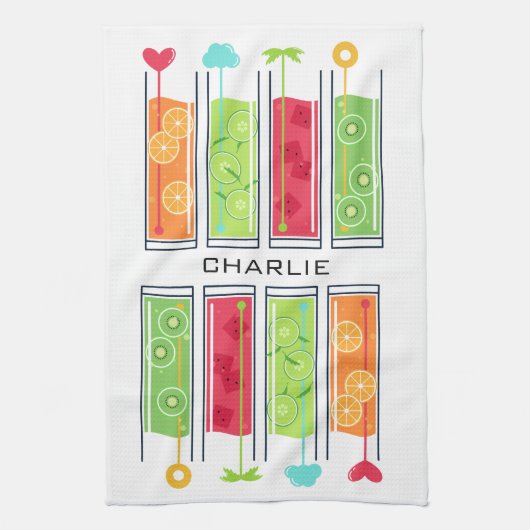 Summer Juices individuelle Name Küchentuch (Vertikal)