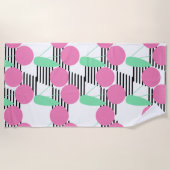 Summer Jumbo Cherries und Stripes Strandtuch (Vorderseite)