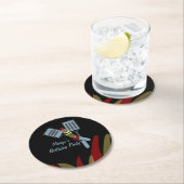 Summer Kabobs Cookout Park Geburtstag Runder Pappuntersetzer (Vor Ort)