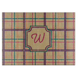 Summer Kariert Glass Cutting Board Schneidebrett