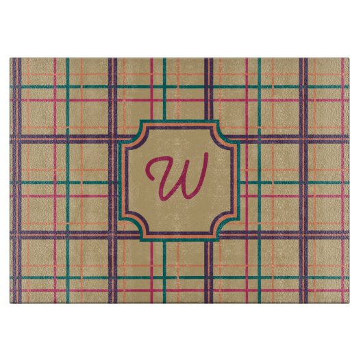 Summer Kariert Glass Cutting Board Schneidebrett (Vorderseite)