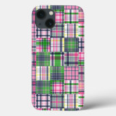 Summer Kariert Pink Madras Patchwork Case-Mate iPhone Hülle (Rückseite)