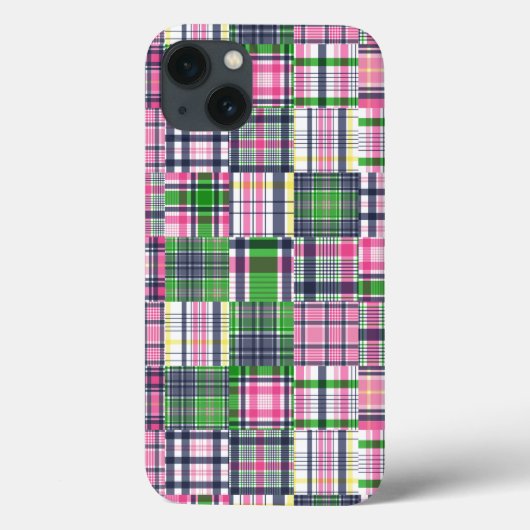 Summer Kariert Pink Madras Patchwork Case-Mate iPhone Hülle (Rückseite)