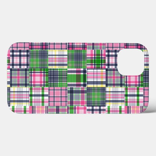 Summer Kariert Pink Madras Patchwork Case-Mate iPhone Hülle (Rückseite (Horizontal))