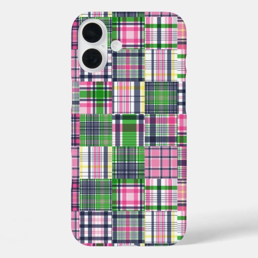 Summer Kariert Pink Madras Patchwork Case-Mate iPhone Hülle (Rückseite)