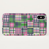 Summer Kariert Pink Madras Patchwork Case-Mate iPhone Hülle (Rückseite (Horizontal))