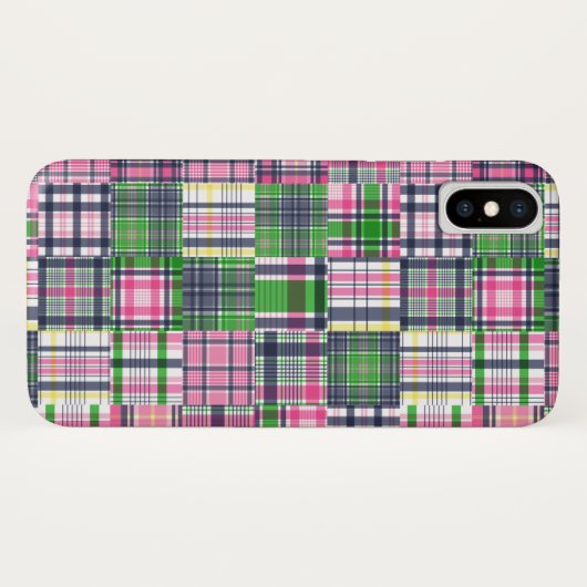 Summer Kariert Pink Madras Patchwork Case-Mate iPhone Hülle (Rückseite (Horizontal))