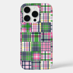 Summer Kariert Pink Madras Patchwork iPhone 16 Pro Hülle