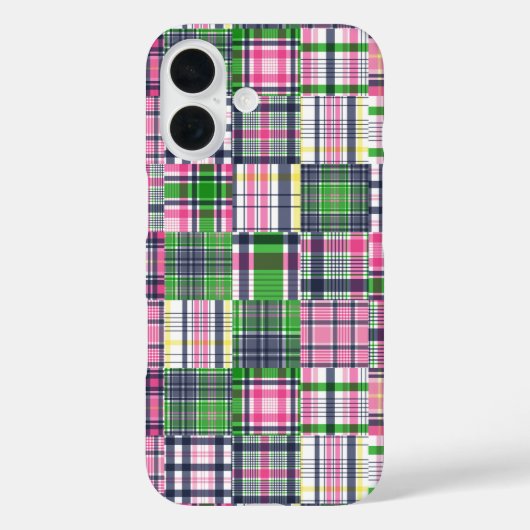 Summer Kariert Pink Madras Patchwork Case-Mate iPhone Hülle (Rückseite)