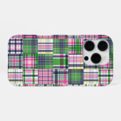Summer Kariert Pink Madras Patchwork iPhone Hülle (Rückseite (Horizontal))