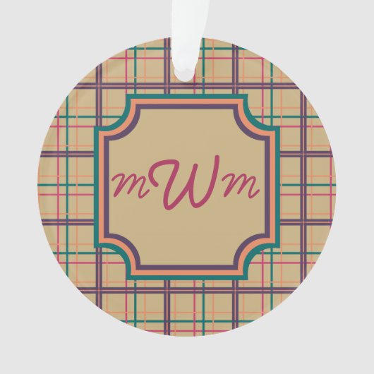 Summer Karierter Acrylschmuck Ornament (Vorderseite)