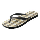 Summer Karo Muster Brown Tan Sandals Flip Flops Badesandalen (Schrägansicht)