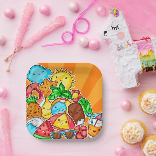 Summer Kawaii Pappteller (Party)
