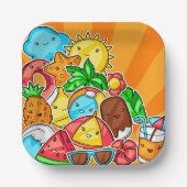 Summer Kawaii Pappteller (Vorderseite)
