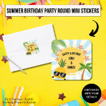Summer Kids Double Birthday Party Quadratischer Aufkleber<br><div class="desc">Machen Sie sich mit unserem Summer Kids Double Birthday Party Square Sticker auf Ihre Geburtstagsparty vorbereitet! Diese lebendigen Aufkleber sind ideal, um Ihren Geburtstagsgeschenken eine Touch von Launen und Begeisterung hinzuzufügen. Mit hellen und fröhlichen Farbtönen wie sonnigen Gelbtönen, ozeanischer Blues und grasbewachsenen Grüntönen erfassen unsere Summer Kids Double Birthday Party...</div>
