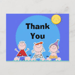 Summer Kids Pool Party Geburtstag Danke Postcard Postkarte