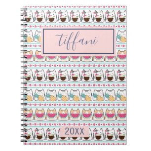 Summer Kitty Cats Spiral Foto Notebook Notizblock