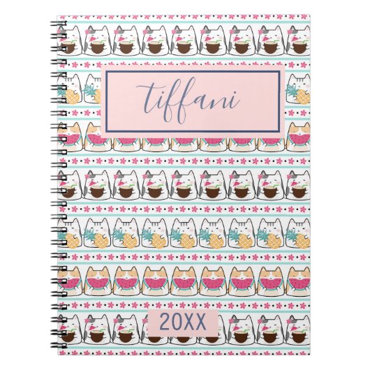 Summer Kitty Cats Spiral Foto Notebook Notizblock (Vorderseite)