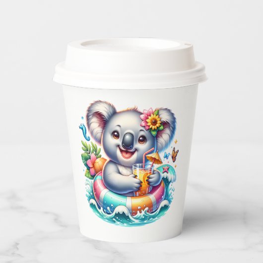 Summer Koala Sublimation Pappbecher (Vorderseite)