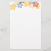 Summer Kokeshi Doll - Yellow Kimono Geisha Girl Briefpapier (Rückseite)