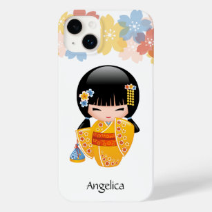 Summer Kokeshi Doll - Yellow Kimono Geisha Girl Case-Mate iPhone Hülle