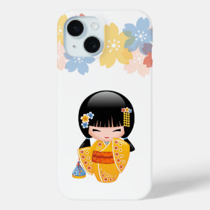 Summer Kokeshi Doll - Yellow Kimono Geisha Girl Case-Mate iPhone Hülle