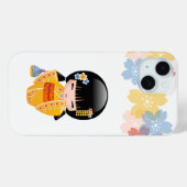 Summer Kokeshi Doll - Yellow Kimono Geisha Girl Case-Mate iPhone Hülle (Rückseite (Horizontal))